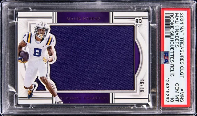 2024 Panini National Treasures Malik Nabers Collegiate Silhouettes Relic #RS-MNS card image