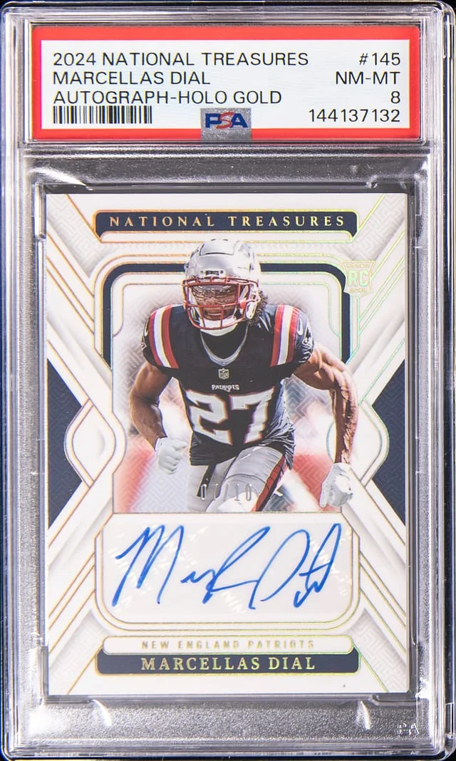 2024 Panini National Treasures Marcellas Dial Autograph Holo Gold #145 card image