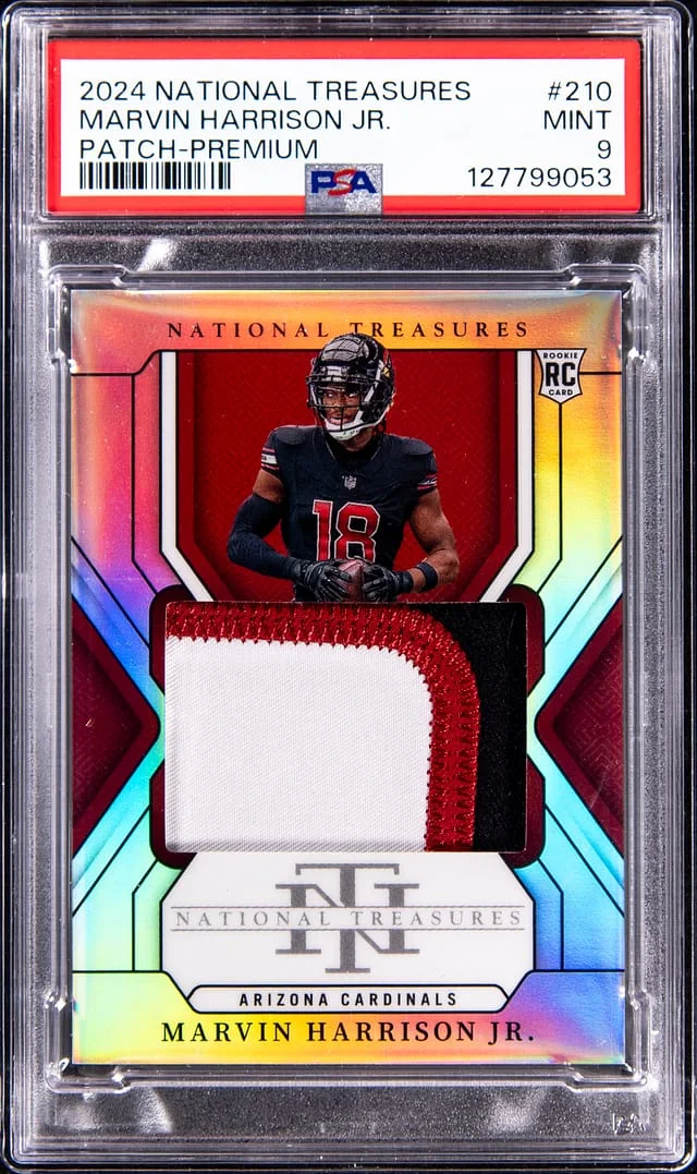 2024 Panini National Treasures Marvin Harrison Jr. Patch Premium #210 card image