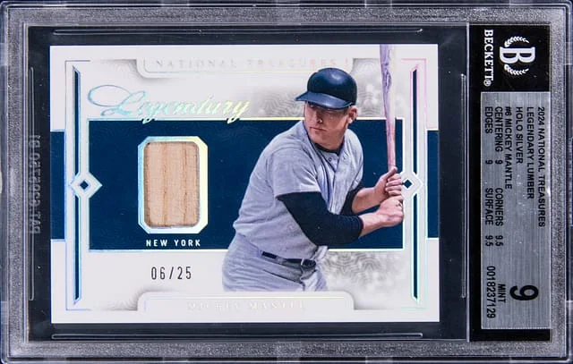 2024 Panini National Treasures Mickey Mantle Legendary Lumber Holo Silver #6 card image