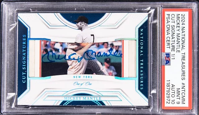 2024 Panini National Treasures Mickey Mantle Cut Signature #NTC-MM card image