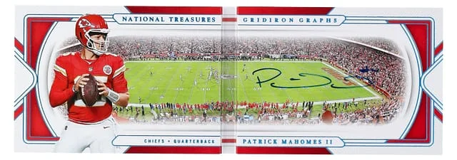 2024 Panini National Treasures Patrick Mahomes II Gridiron Graphs Platinum #GG-PM2 card image