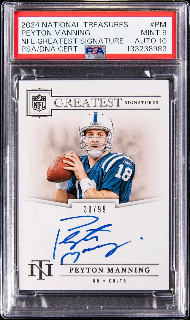 2024 Panini National Treasures Peyton Manning NFL Greatest Signatures #NFLG-PM card image