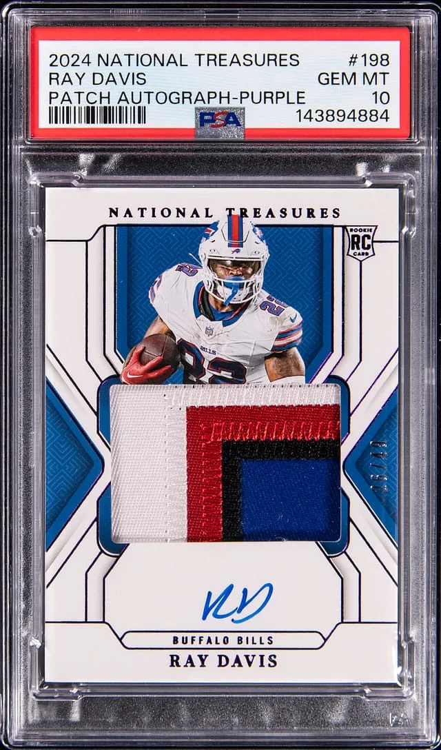 2024 Panini National Treasures Ray Davis Patch Autograph (RPA) #198 card image