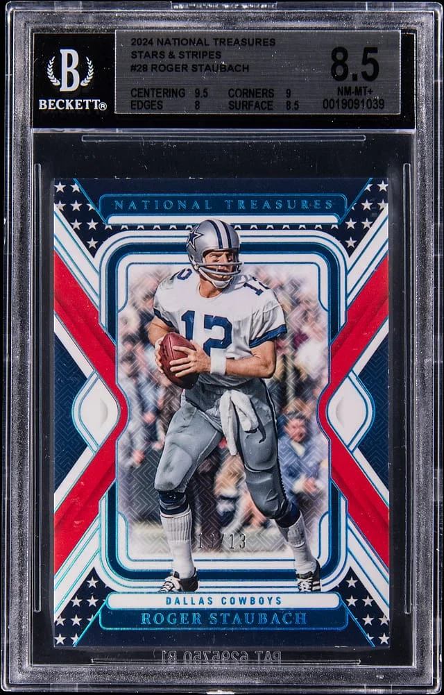 2024 Panini National Treasures Roger Staubach Stars & Stripes #28 card image