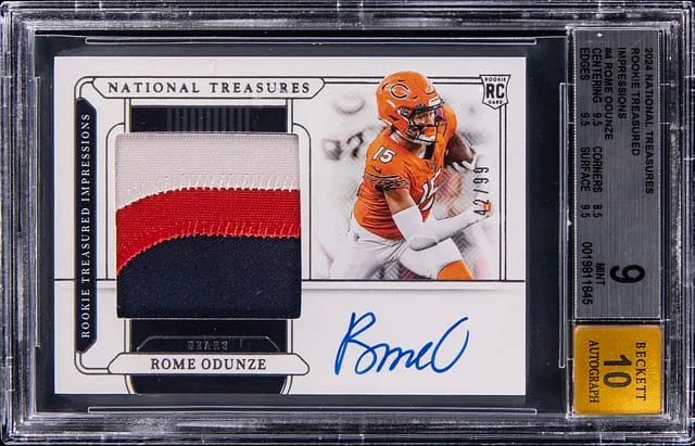 2024 Panini National Treasures Rome Odunze Treasured Impressions #RTI-ROE card image