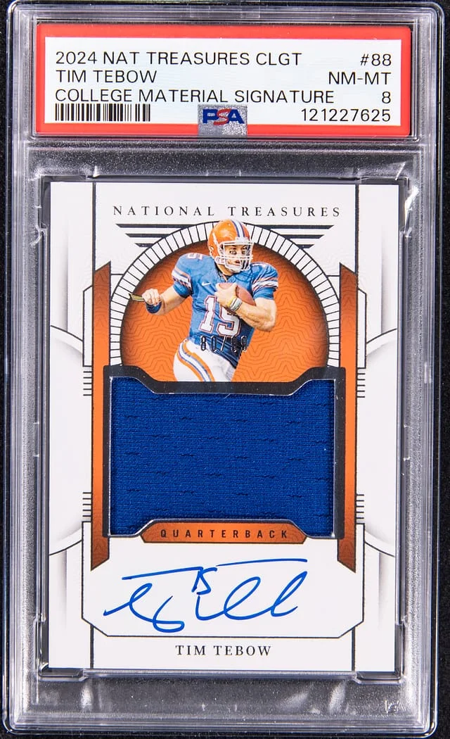2024 Panini National Treasures Tim Tebow Collegiate College Material Signature #88 card image