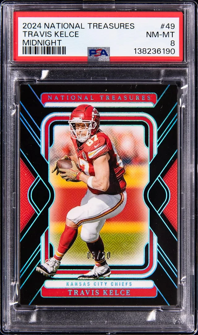 2024 Panini National Treasures Travis Kelce Midnight #49 card image