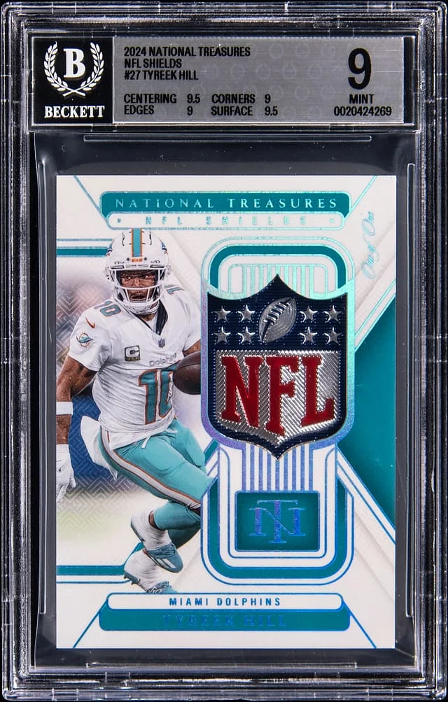 2024 Panini National Treasures Tyreek Hill NFL Shields #NFL-THL card image