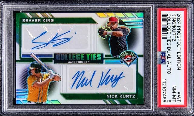 2024 Panini Nick Kurtz/Seaver King Dual Prospect Edition College Ties Dual Autograph #DA-WF card image