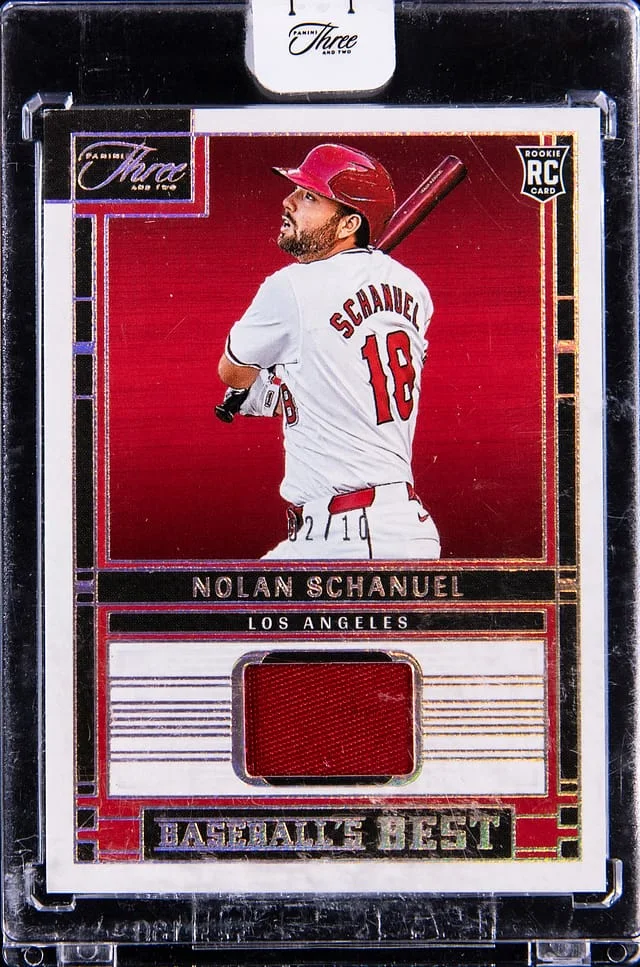 2024 Panini Nolan Schanuel Relic - Panini Encased Three And Two Baseball's Best #BBM-NS card image