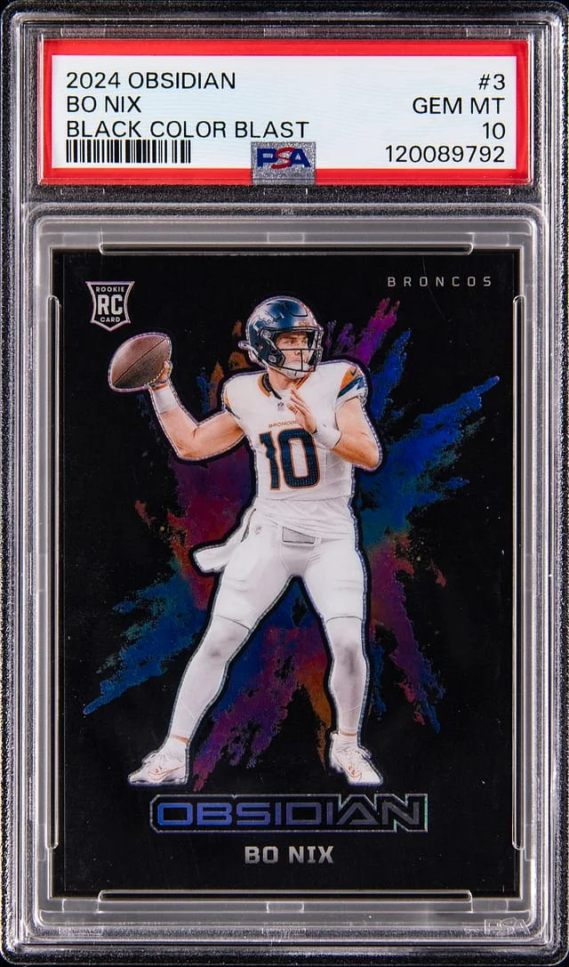 2024 Panini Obsidian Bo Nix Black Color Blast #3 card image
