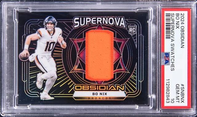 2024 Panini Obsidian Bo Nix Supernova Swatches #SN-BNX card image