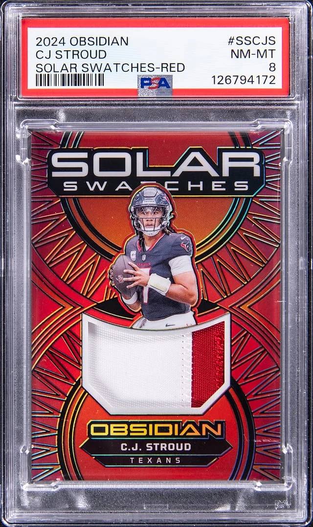 2024 Panini Obsidian CJ Stroud Solar Swatches Red #SS-CJS card image