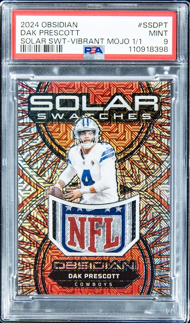 2024 Panini Obsidian Dak Prescott Solar Swatches Vibrant Mojo #SS-DPT card image