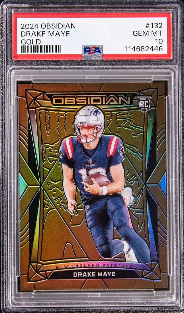 2024 Panini Obsidian Drake Maye Gold #132 card image