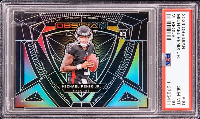 2024 Panini Obsidian Michael Penix Jr. Vitreous #10 card image