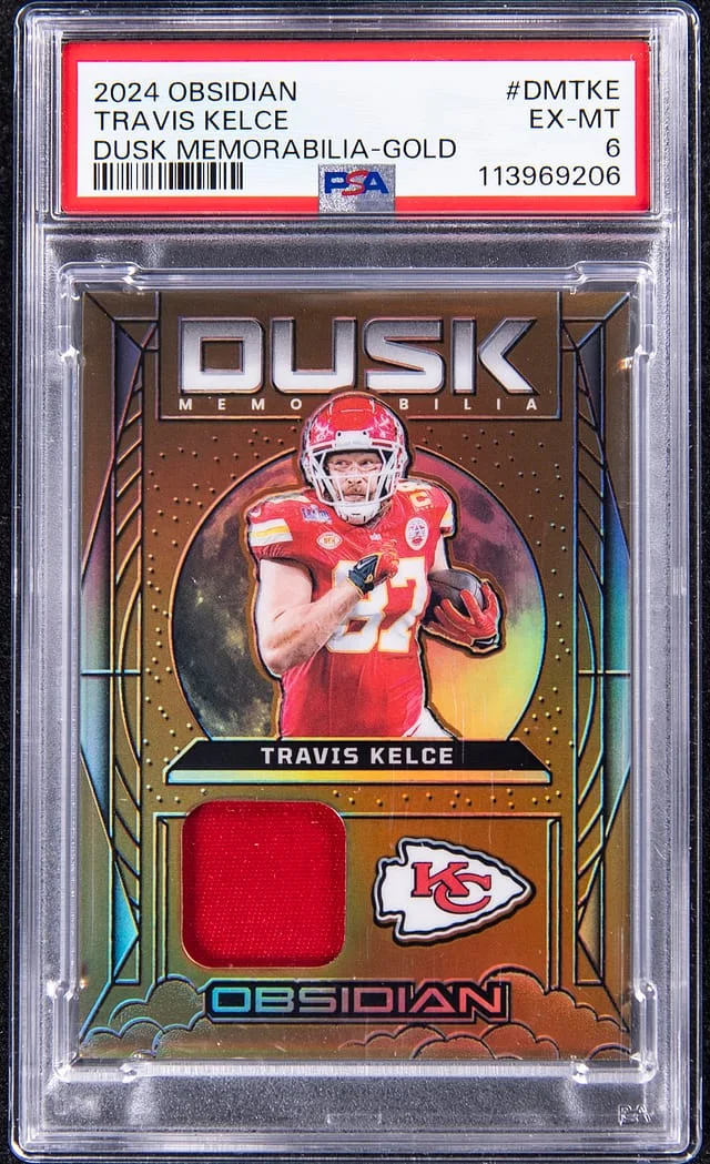 2024 Panini Obsidian Travis Kelce Dusk Memorabilia Gold #DM-TKE card image