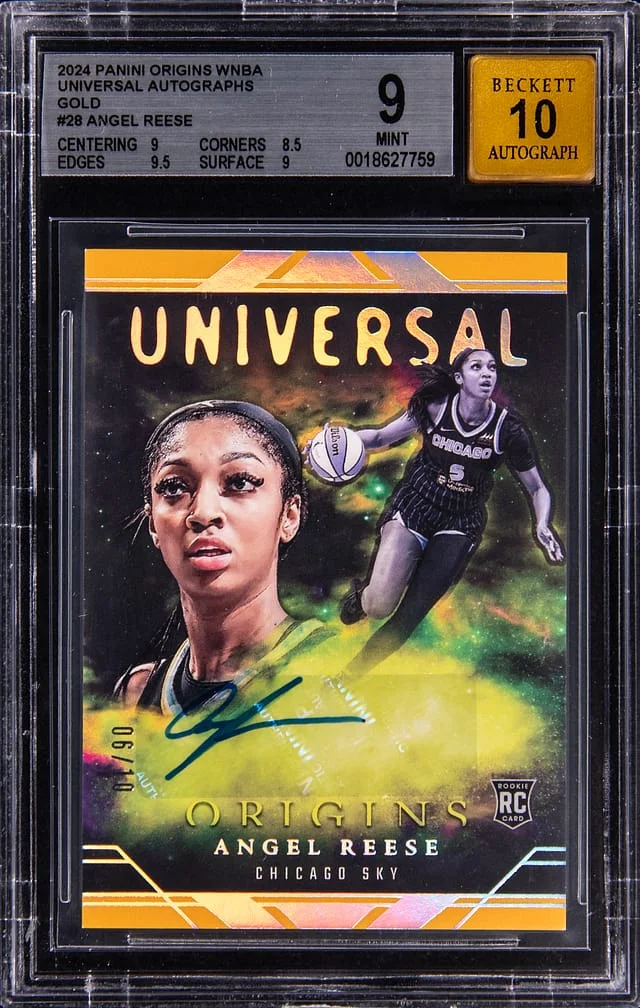 2024 Panini Origins Angel Reese WNBA Universal Autographs Gold #28 card image
