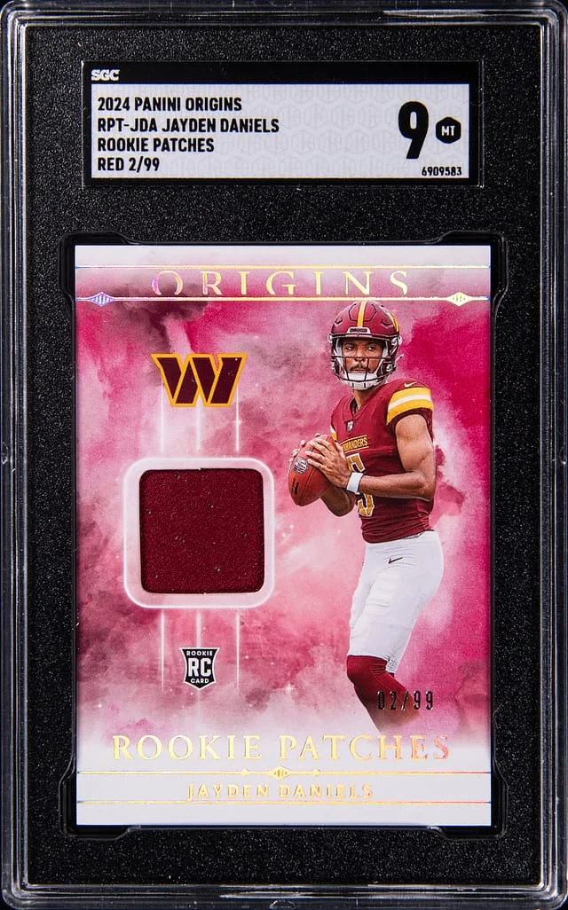 2024 Panini Origins Jayden Daniels Patches Red #RPT-JDA card image