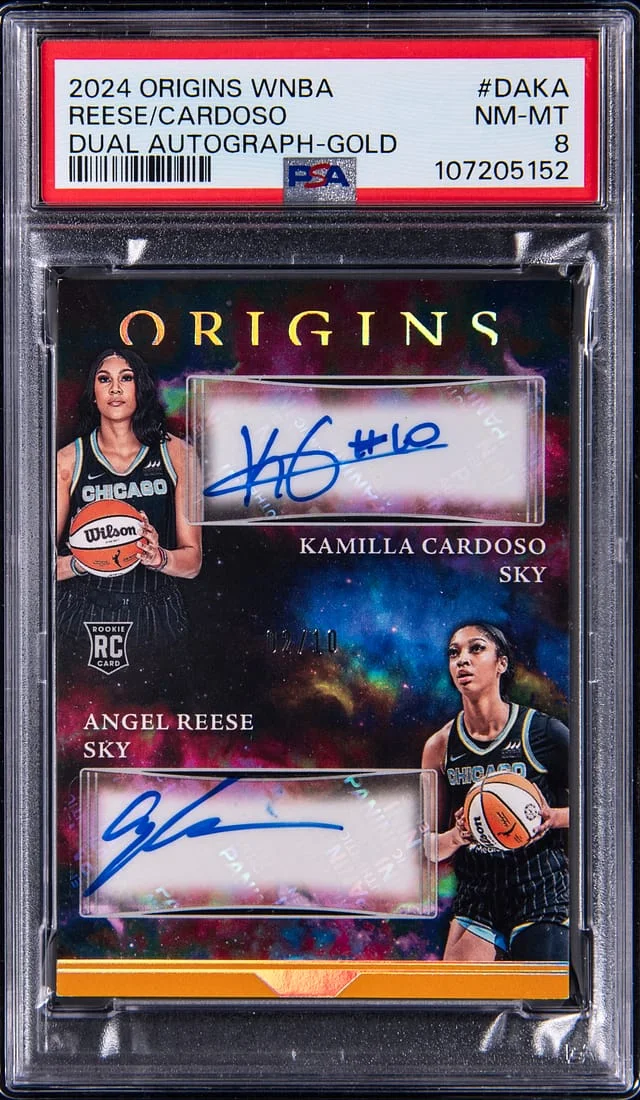 2024 Panini Origins Kamilla Cardoso/Angel Reese WNBA Dual Autographs Gold #DA-KA card image