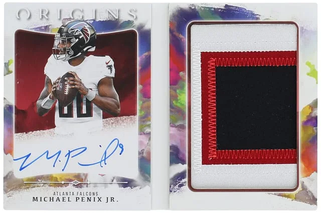 2024 Panini Origins Michael Penix Jr. Booklet Patch Autographs #RBO-MPE card image