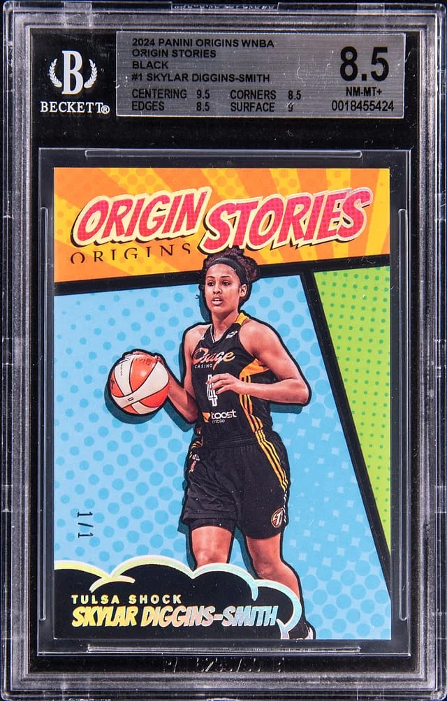2024 Panini Origins Skylar Diggins Smith WNBA Origin Stories Black #1 card image