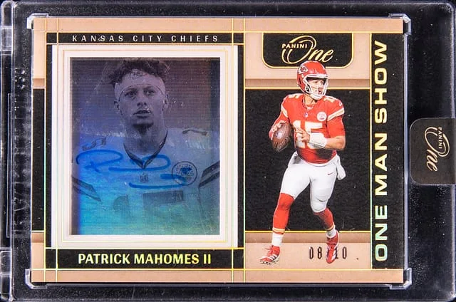 2024 Panini Patrick Mahomes II One Football One Man Show Gold #185 card image