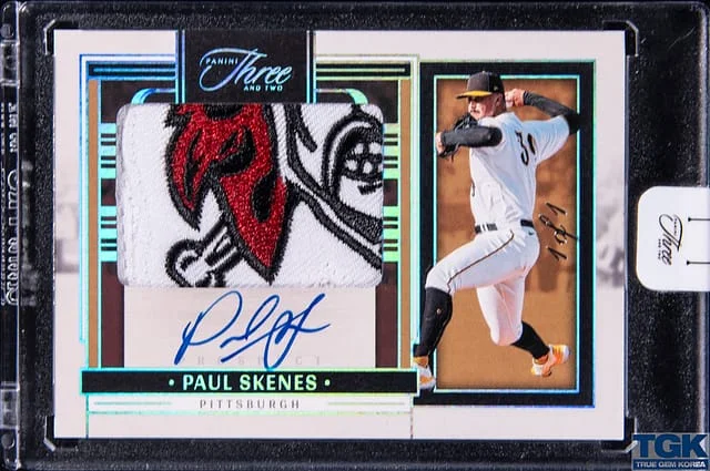 2024 Panini Paul Skenes Three and Two Prospect Jersey Autographs Platinum #PJA-PS card image