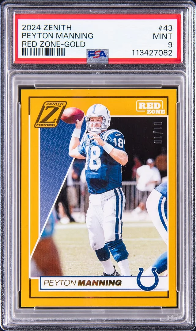 2024 Panini Peyton Manning Zenith Red Zone Gold #43 card image