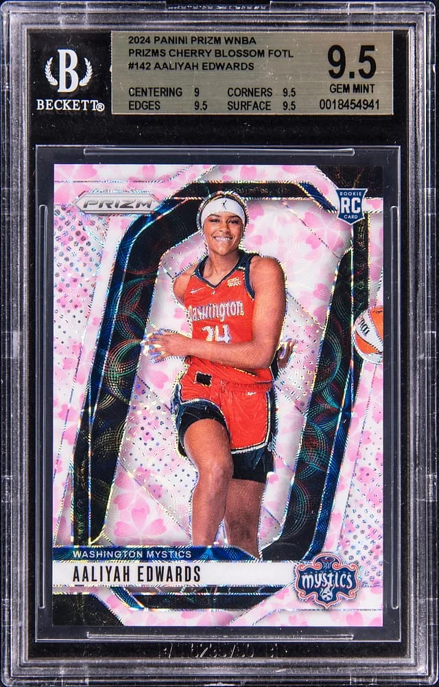 2024 Panini Prizm Aaliyah Edwards WNBA Prizms Cherry Blossom FOTL #142 card image