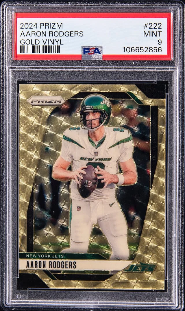 2024 Panini Prizm Aaron Rodgers Gold Vinyl #222 card image