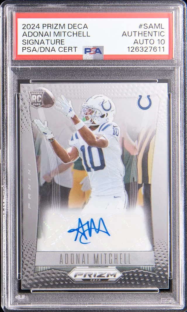 2024 Panini Prizm Adonai Mitchell Deca Signature #S-AML card image