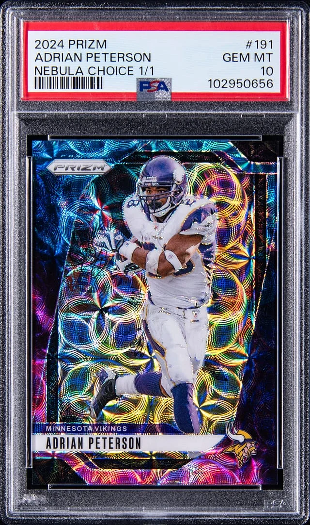 2024 Panini Prizm Adrian Peterson Nebula Choice Prizm #191 card image