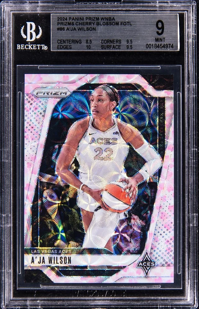 2024 Panini Prizm A'ja Wilson WNBA Prizms Cherry Blossom FOTL #86 card image