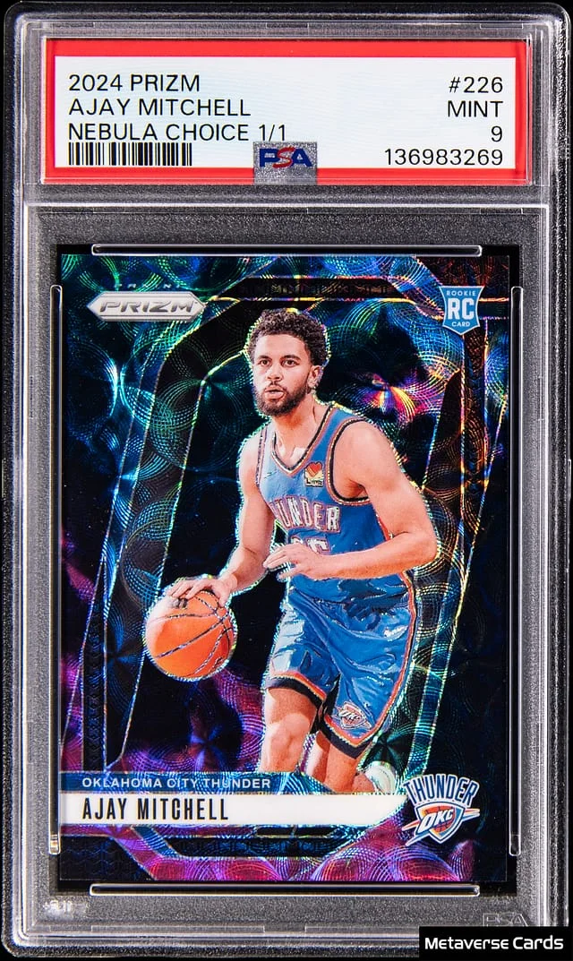 2024 Panini Prizm Ajay Mitchell Nebula Choice Prizm #226 card image