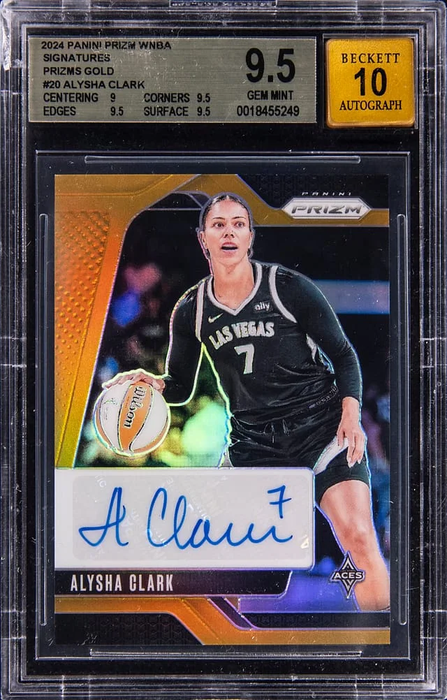 2024 Panini Prizm Alysha Clark WNBA Signatures Prizms Gold #20 card image