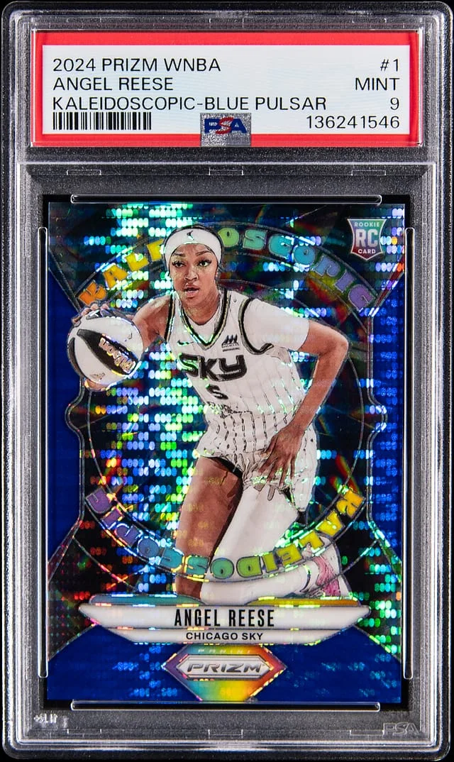 2024 Panini Prizm Angel Reese WNBA Kaleidoscopic Blue Pulsar Prizm #1 card image
