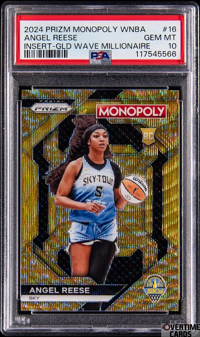 2024 Panini Prizm Angel Reese Monopoly WNBA Insert Gold Wave Millionaire #WNBA16 card image