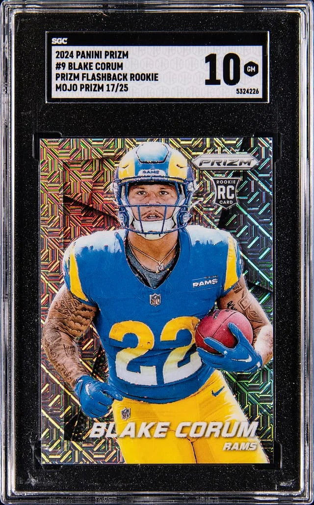 2024 Panini Prizm Blake Corum Flashback Mojo Prizm #9 card image
