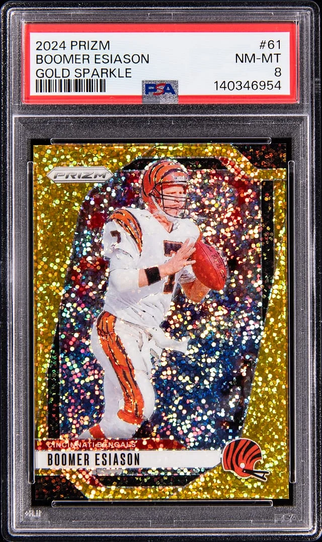 2024 Panini Prizm Boomer Esiason Gold Sparkle #61 card image