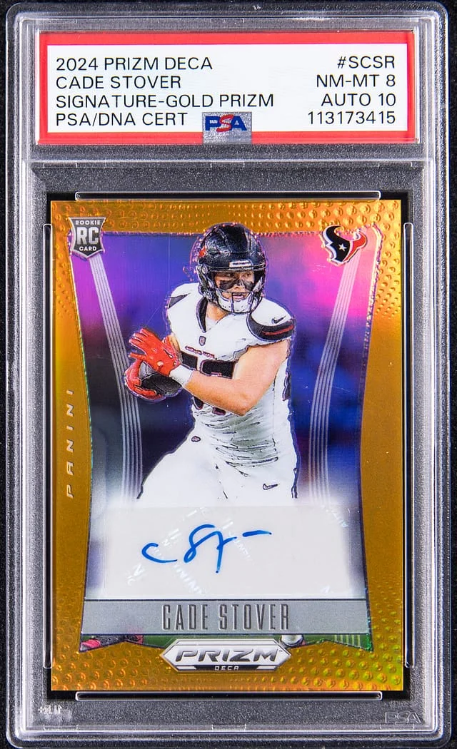 2024 Panini Prizm Cade Stover Deca Signature Gold Prizm #S-CSR card image
