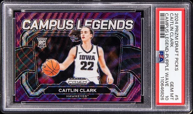 2024 Panini Prizm Caitlin Clark Draft Picks Campus Legend - Purple Wave #5 card image