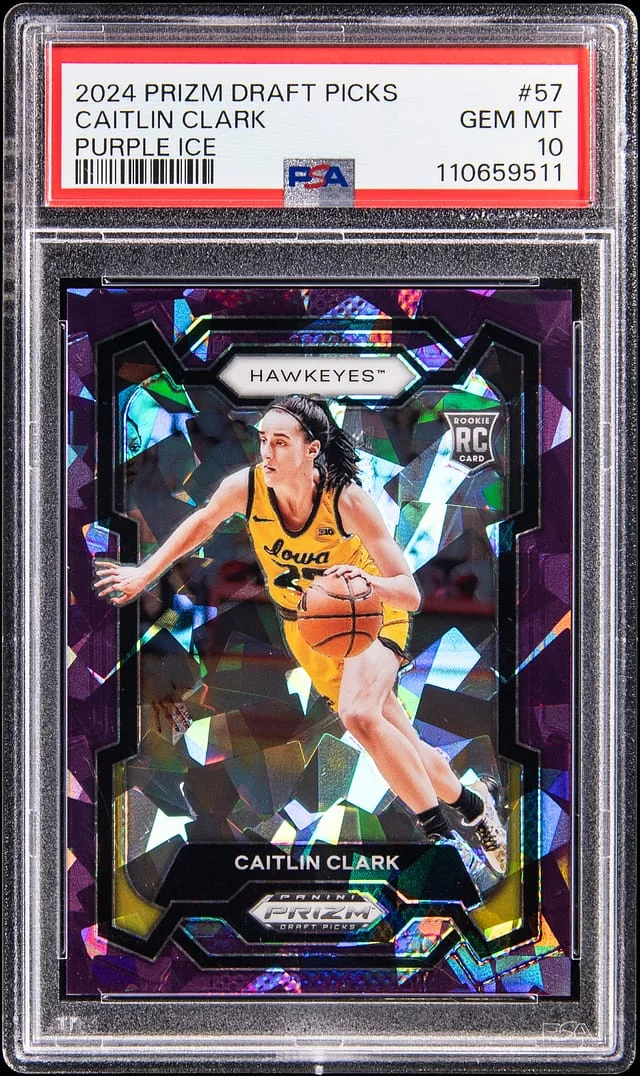 2024 Panini Prizm Caitlin Clark Purple Ice Prizm #57 card image