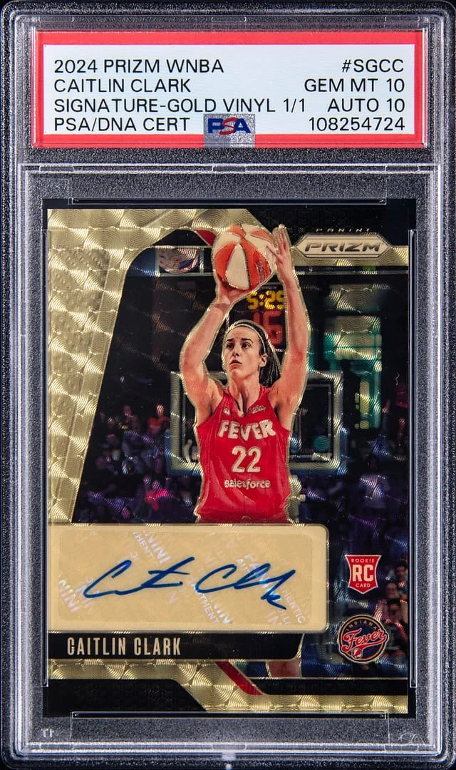 2024 Panini Prizm Caitlin Clark WNBA Signatures Gold Vinyl Prizm #SG-CC card image