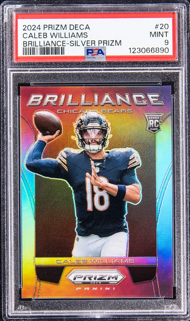2024 Panini Prizm Caleb Williams Deca Brilliance Silver Prizm #20 card image