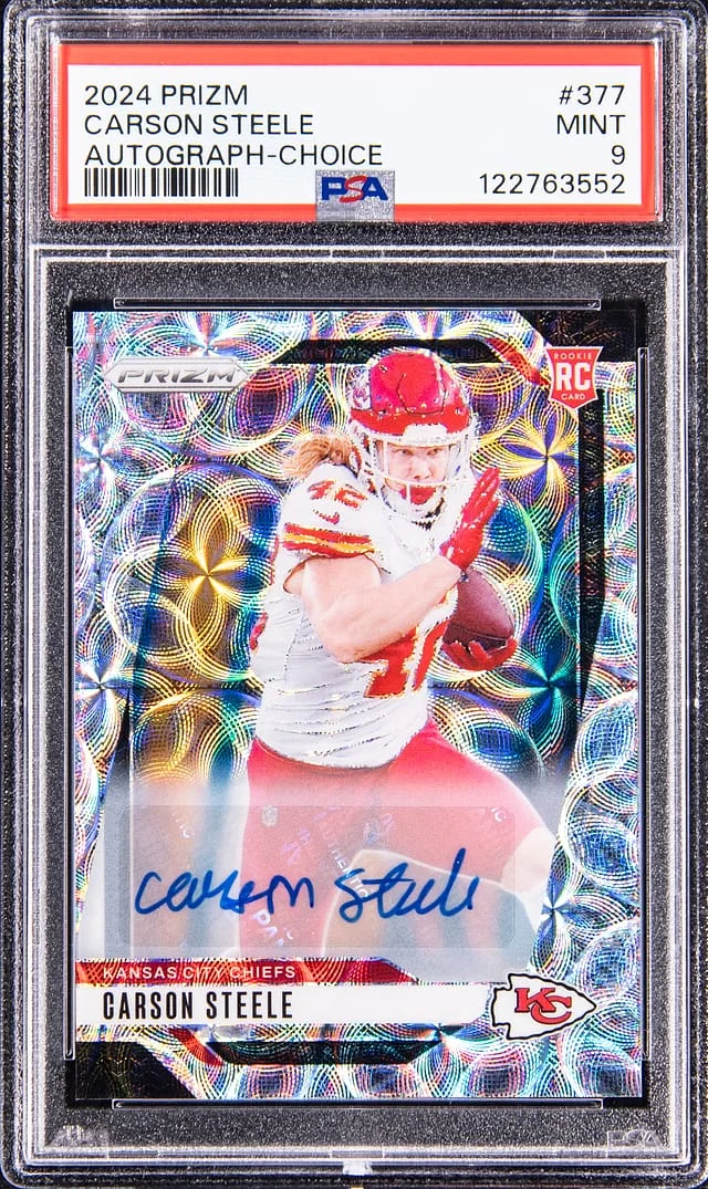 2024 Panini Prizm Carson Steele Autograph Choice #377 card image