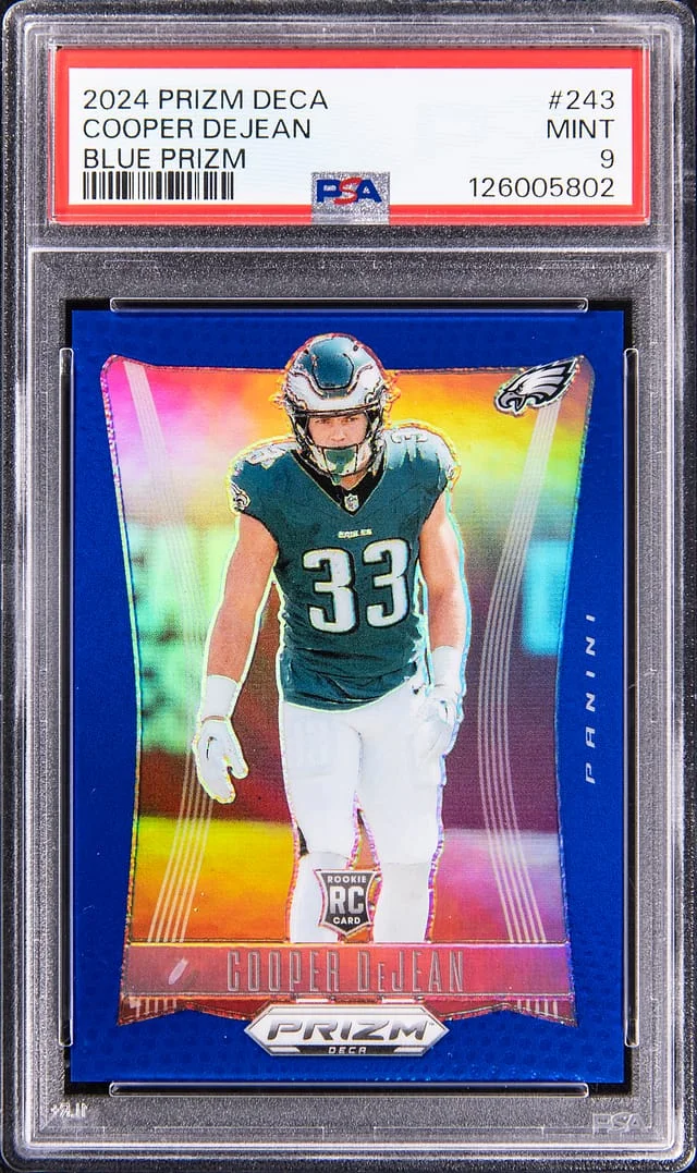 2024 Panini Prizm Cooper Dejean Deca Blue Prizm #243 card image