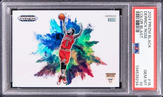 2024 Panini Prizm Derrick Rose Black Color Blast #16 card image