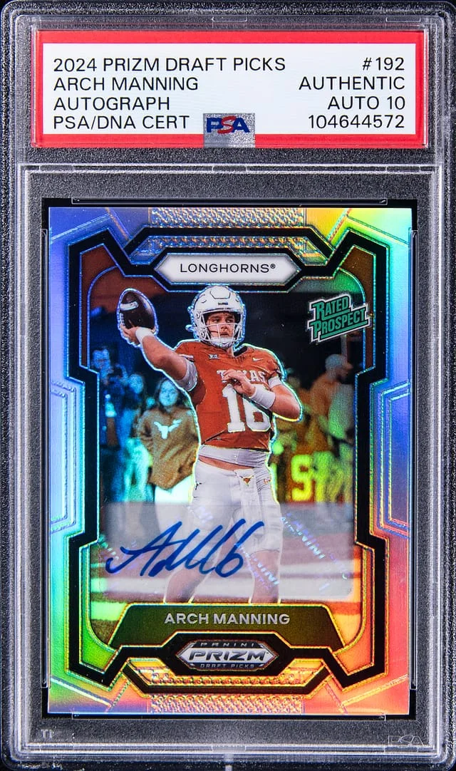 2024 Panini Prizm Draft Picks Arch Manning Gold Shimmer Prizm #192 card image